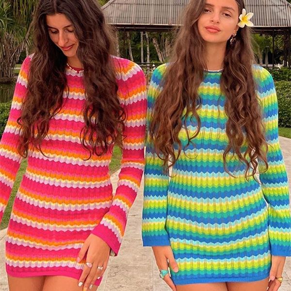 

casual dresses hawthaw women long sleeve striped beach vacation bodycon mini dress streetwear summer clothes wholesale items for business 22, Black;gray