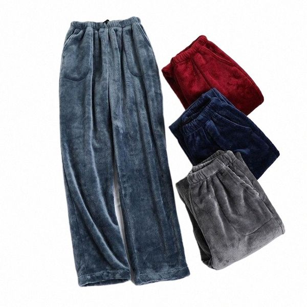 

men's sleepwear man sleep bottoms flannel coral fleece loose solid winter warm thickening male home lounge wear casual simple leisure n, Black;brown
