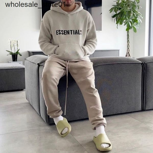 

men's hoodies sweatshirts essential casual pants men's women's oose sports pants, Black