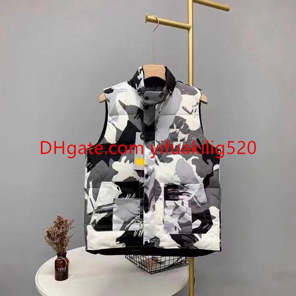 

33ss men's down man down vest jacket winter joint style vests coat men and women outerwear thicken outdoor warm jackets multi-pocket de, Black