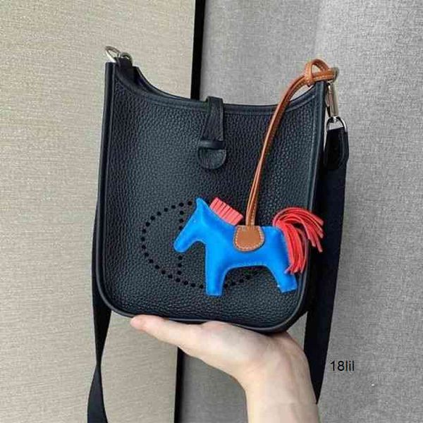 

herme bags evelin honggu beauty designer hollow out bucket bag layer cowhide litchi pattern leather womens single shoulder