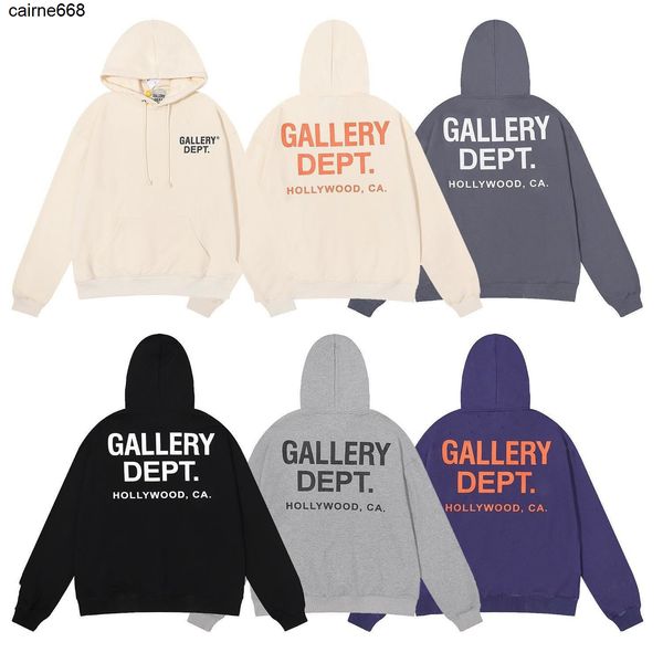 

men's hoodies sweatshirts american fashion gary dept los angeles exclusive print fashion men's inner fleece hoodie, Black