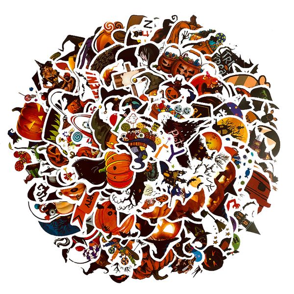 

100pcs halloween pumpkin vinyl stickers water bottle lapmobile phone skateboard kids stickers decals