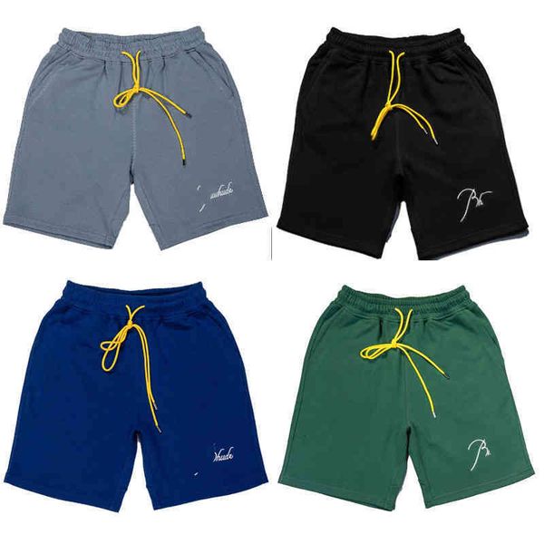 

shorts mens trendy rudees casual loose high street cropped embroidered drawstring pop fashion sports hip hop cotton pants, White;black