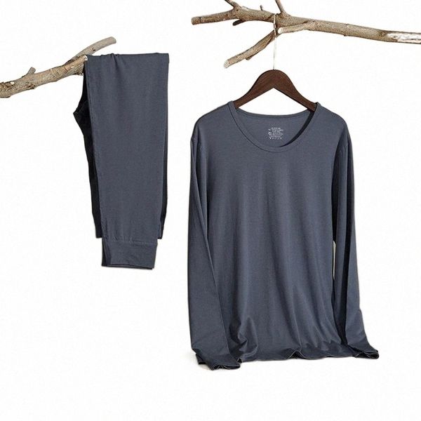 

men's thermal underwear autumn and winter modal cotton thin section suit close-fitting bottoming shirt round neck t9po#, Black;white