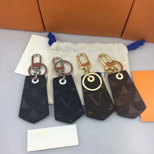 

new leather keychain key loop for man woman designer key chain ring fashion black brown keychains car bag accessories, Slivery;golden