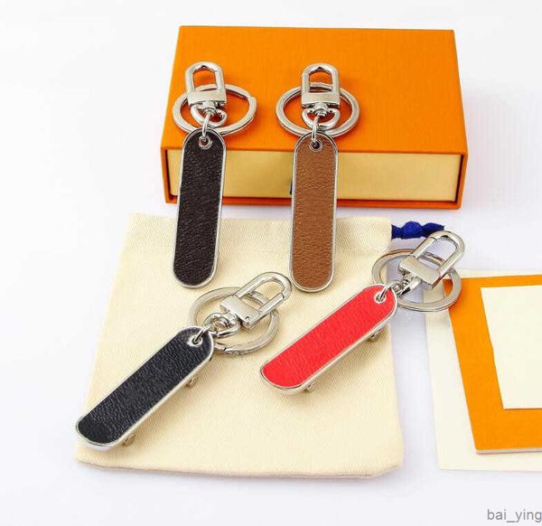 

2022 luxury keychains designer key chain real leather with stainless steel keychain good nice and box baiying, Silver
