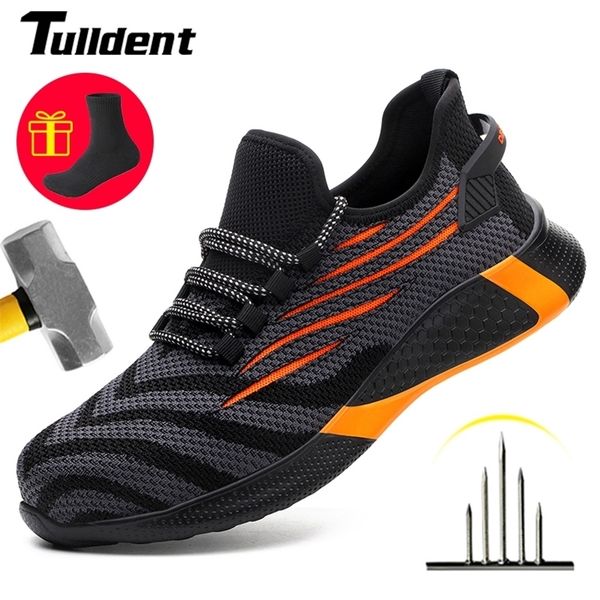 

dress shoes safety men anti-smashing steel toe cap puncture proof construction lightweight breathable sneaker work shoes women quality 22092, Black