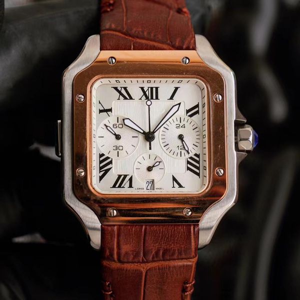 

2022 men's watch aaa automatic mechanical watches 43mm montre de luxe orologio di lusso designer watch multifunction, Slivery;brown