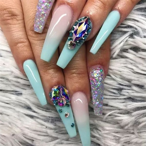 

false nails summer flower design false nails full cover artificial nails with glue long paragraph manicure press on nail packaging box 22092, Red;gold