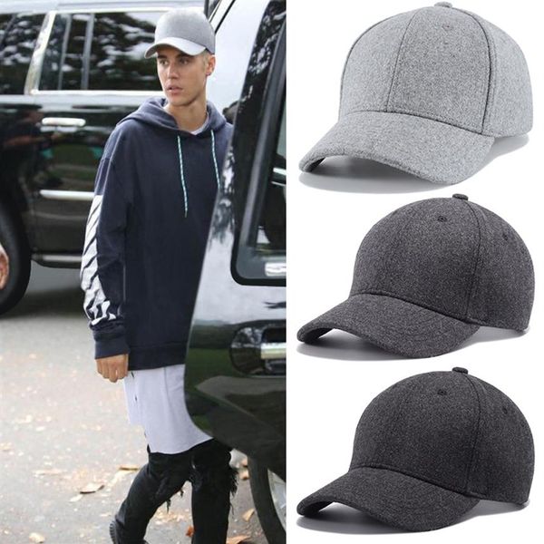 

cap black gray men big head baseball color peaked cap with large size circumference 55-62cm wool hip hop hat334g, Blue;gray