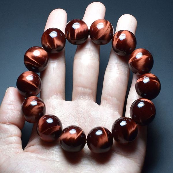 

natural red tiger eye wrist bracelet women men 6 8 10mm bead handmade strand healing prayer balance jewelry gifts, Black
