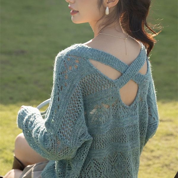 

women s sweaters mishow fashion sweater women autumn korean loose solid vneck pullover hollow out casual knitted mxb31z0739 220920, White;black