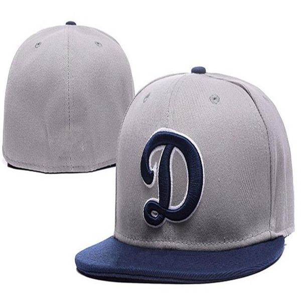 

2021 men's brewers fitted hat classic grey color d letter flat visor on field all team sport baseball fitted hats sox fan's h253s, Blue;gray