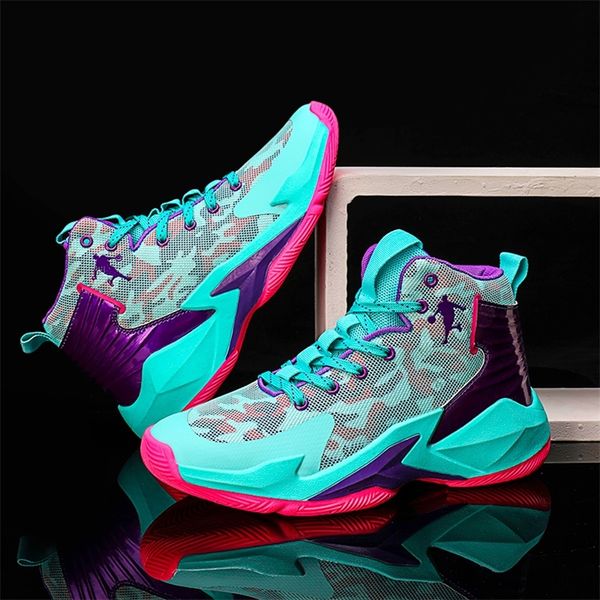 

dress shoes men's retro basketball non-slip cushioning breathable sport gym training large size teenagers zapatillas hombre 220921, Black