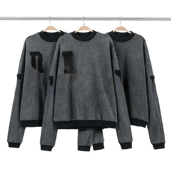 

autumn winter new hoodie high street vintage water splicing trendy brand, Black