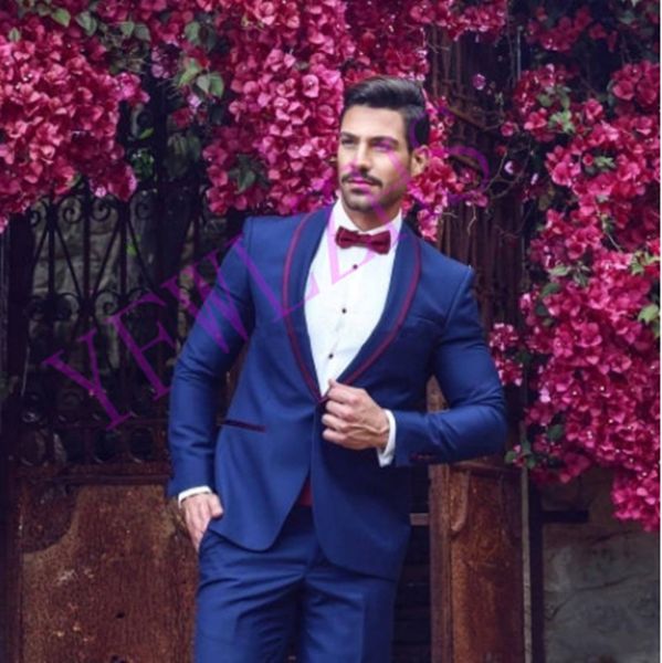 

handsome one button tuxedos groom shawl lapel men suits mens wedding tuxedo costumes de pour hommes jacket pants tie y670, Black;gray