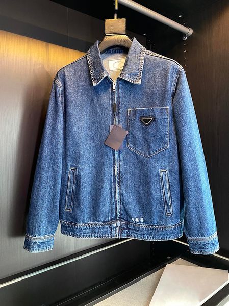 

new men's polo collar denim jacket designer style short slightly wide coat, Black;brown