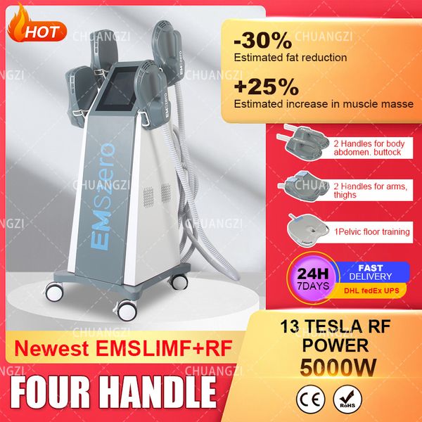

most popular dls-emslim muscles sculpting electromagnetic 2/4/5 handles ems rf emszero muscle shaping stimulator sculpting machine grey/blac