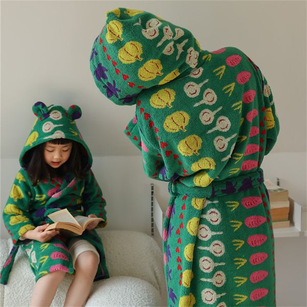 

cartoon parent children hooded bath robes thick soft bathrobes l home bathrobe women baby robe