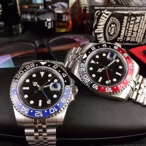 

gmt watch roles luxury fully automatic 3a quality luxury automatic 904l stainless steel sapphire mirror glass watches, Silver