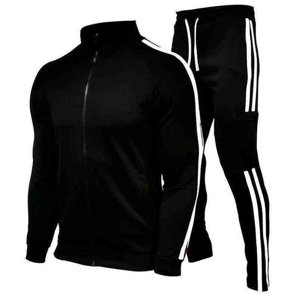 

men's tracksuits men's sets two piece set tracksuit casual zipper jacke pants harajuku sport suits spring and autumn tracksuit bra, Gray