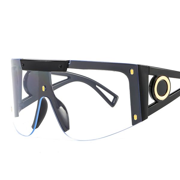 

sunglasses european and american large frame one-piece goggles personality mask men and women polygon frameless designer luxury outdoor shad, White;black