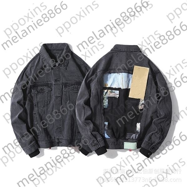 

offs men's jacket melbourne oil painting graffiti arrow cowboy couple fake two winter jackets men fashion windbreakers coat, Black;brown