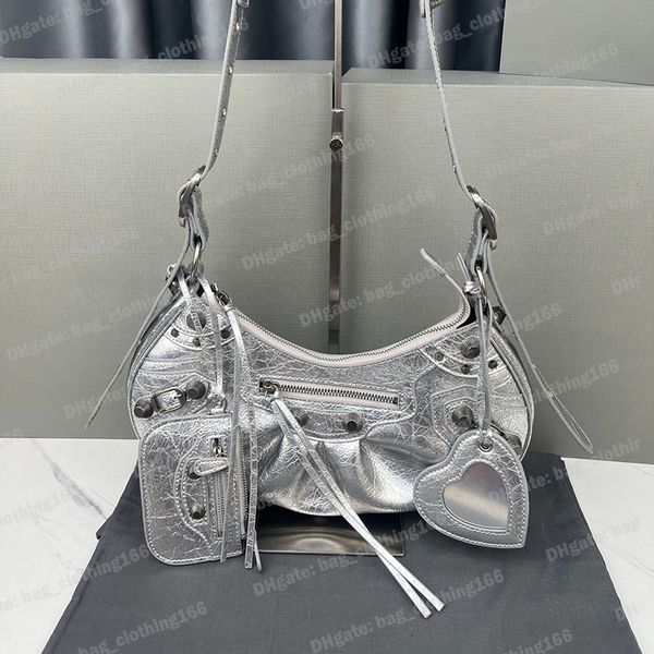 

b bag shoulder bags designer woman handbag le cagole real leather aged silver hardware with coin purse heart mirror luxuries designers women