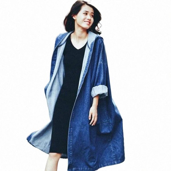 

women's trench coats european style oversize casual denim x-long woman spring and autumn solid open stitch wide-waist female1 h1sn#, Tan;black