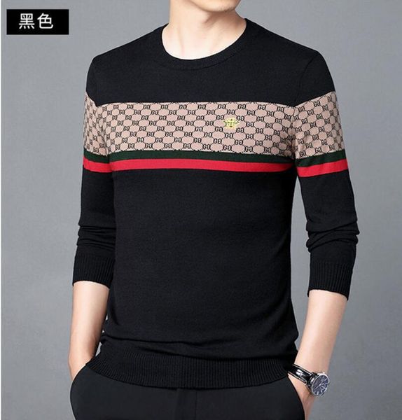 

men's hoodies fleece mens winter sweater thin warm cashmere blend half turtleneck men knitted bee embroidery sweaters slim fit pullover, Black