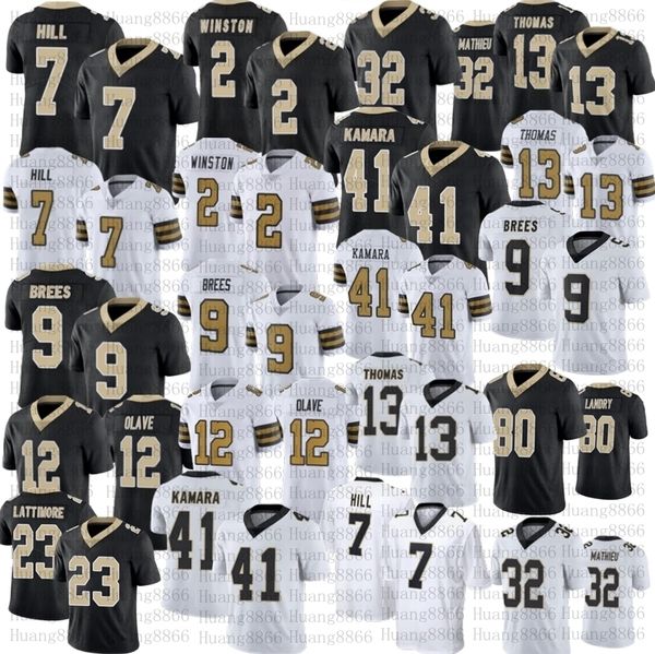 

men women youth tyrann mathieu football jarvis landry saint chris olave jameis winston drew brees alvin kamara thomas taysom hill marshon, Black;red
