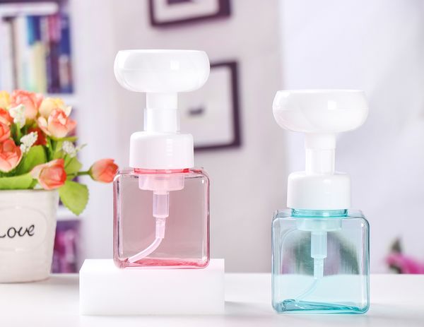 

250ml flower liquid soap dispenser bath tools stamp soap pump bottle floral foam bubbler plastic bottles
