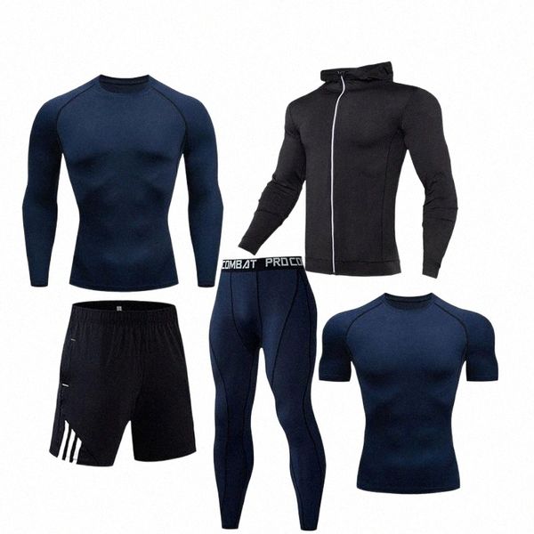 

men's thermal underwear winter men set compression base layer track suit sportswear tights sweatsuit jogging workout 4xl v7j4#, Black;white