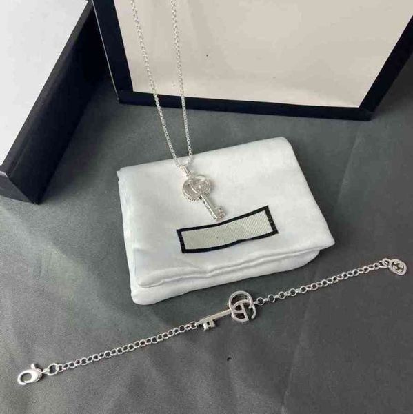 

chokers 925 sterling silver used key pendant necklace for male and female lovers fan red gift, Golden;silver