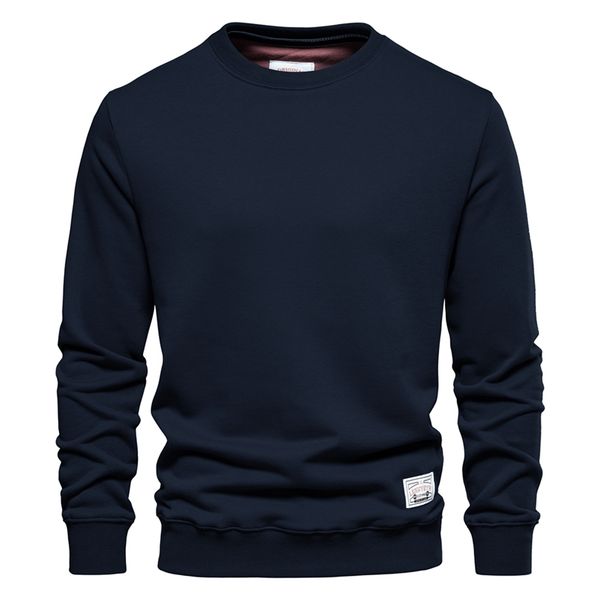 

men's hoodies sweatshirts aiopeson streetwear cotton casual solid color long sleeve spring men quality classic mens clothes 220920, Black