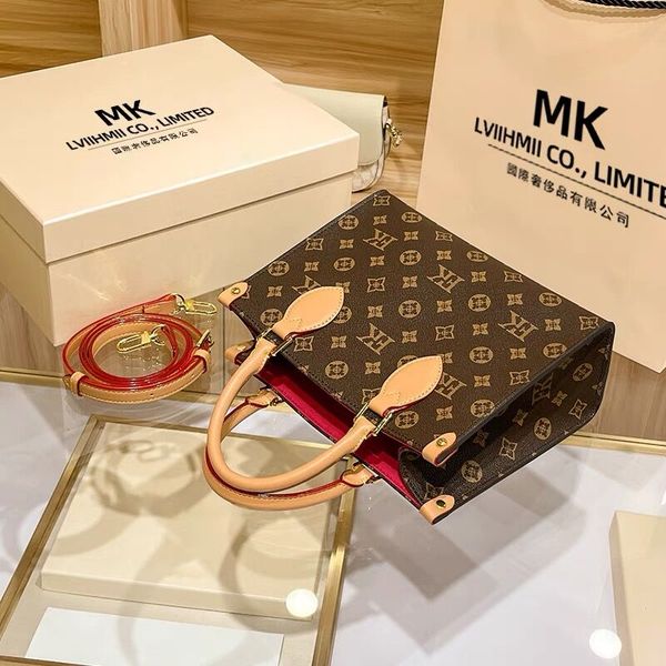 

luxury totes designer bag womens handbags onthego tote bag crossbody flower ladies casual pvc genuine leather purse shoulder bags female lar