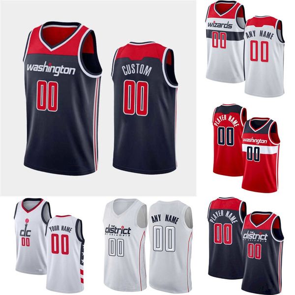 

75th basketball jerseys custom men women youth washington''wizards''24 corey kispert 3 bradley beal 8 rui hachimura bask, Black;red