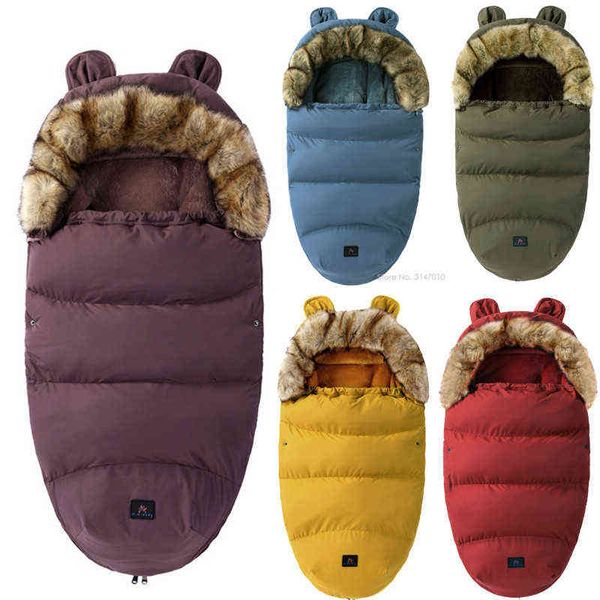 

sleeping bags waterproof windproof fur collar sleeping bag for baby newborn sleep sack envelope in stroller thicken warm infant cocoon bag t