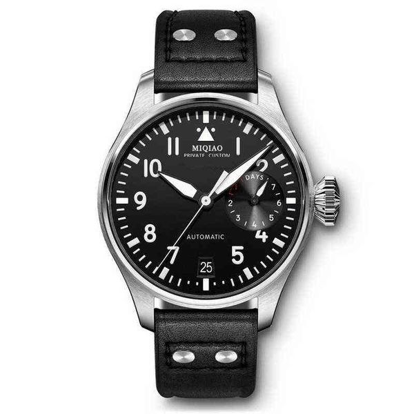 

wristwatches mens mechanical watch big pilot automatic black leather 0921, Slivery;brown