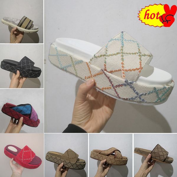 

platform designer slide slippers sandals flat summer luxury slides for men women rubber leather loafers ladies fashion heightening sliders
