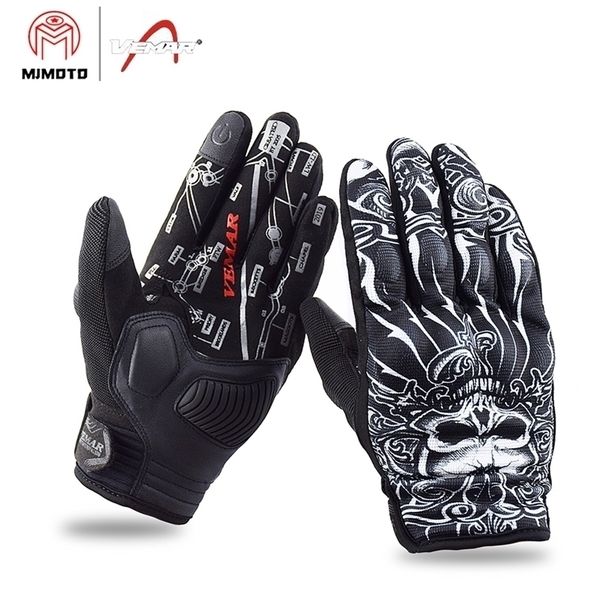 

five fingers gloves vemar summer motorcycle men skull mesh moto motorcyclist touch screen biker guantes moto black ve203 220920, Blue;gray