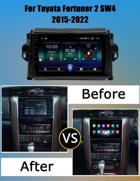 

9 inch gps navigation car video multimedia-player radio touch-screen bluetooth head unit android for toyota fortuner 2015-2018 covert