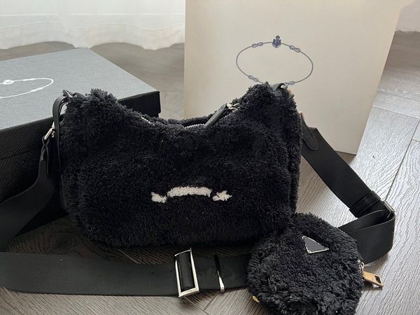 

designer lamb wool bags chest pack lady tote chains handbags tote messenger shoulder crossbody winter hobo famous purses bag three-in-one sh