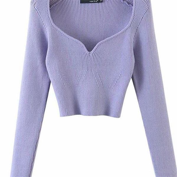 

women s sweaters deat autumn short square collar thin knitted pullovers sweater loose v neck long sleeve women fashion 13u090 220920, White;black
