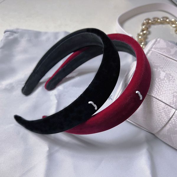 

with box c096 velvet women headbands black red colors comfortable designers hair hoop ladies size headband accessories, Silver
