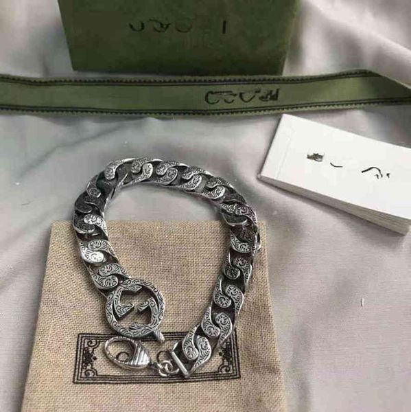 

charm bracelets new 925 silver bracelet details thick chain pattern cuban hook clasp bracelet for lovers exclusive design jewel exclusive sa, Golden;silver