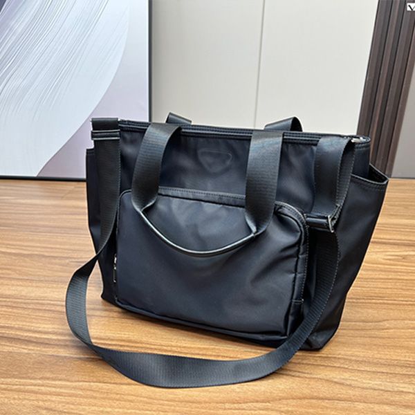 

large capacity p home nylon tote bag women's purse new fashion briefcase shoulder bag letter strap embossed oblique cross body bags men