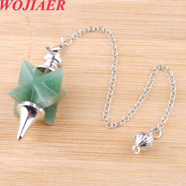 

merkaba dowsing pendulum pendant quartz natural stone crystal reiki healing pendule pendulums radiesthesia pendulos bo929, Silver
