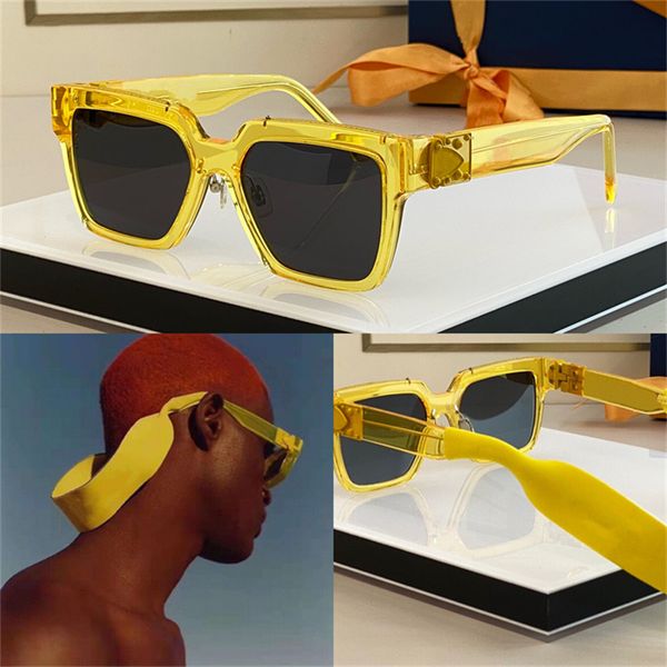 

new designer fashion luxury fashion sunglasses men's and women's classic square frame sheet type wear a rope chain, White;black